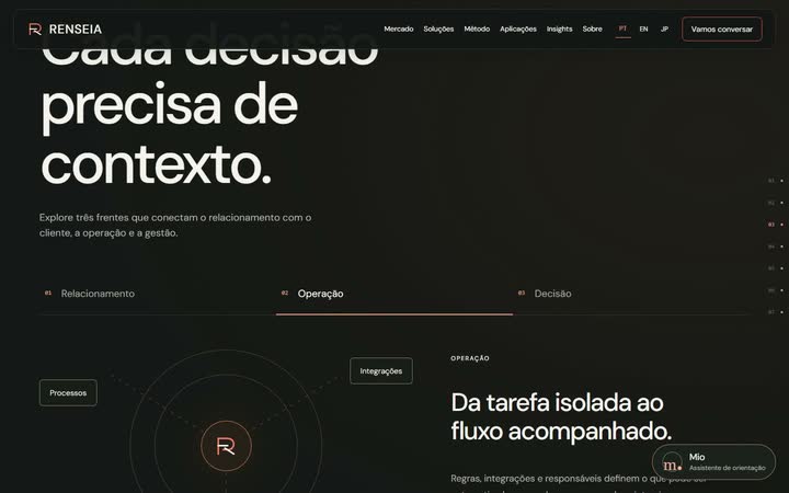 RENSEIA — Real capture of the public site, October 10–11, 2026.